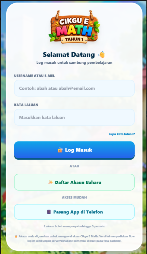 Paparan Login