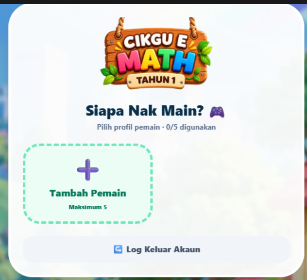 Paparan Pilih Pemain